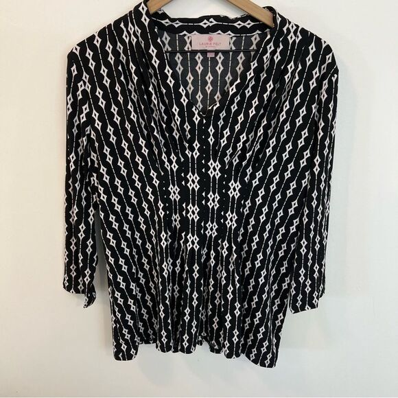 New Laurie Felt Cinched Front V-Neck Top | Size L - Picture 2 of 8